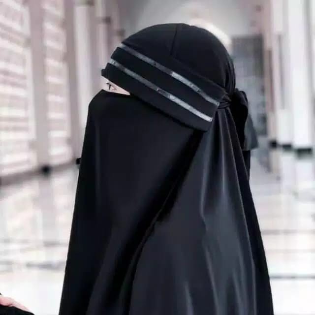 Niqob Bandana Qonita Niqab List Hitam Murah