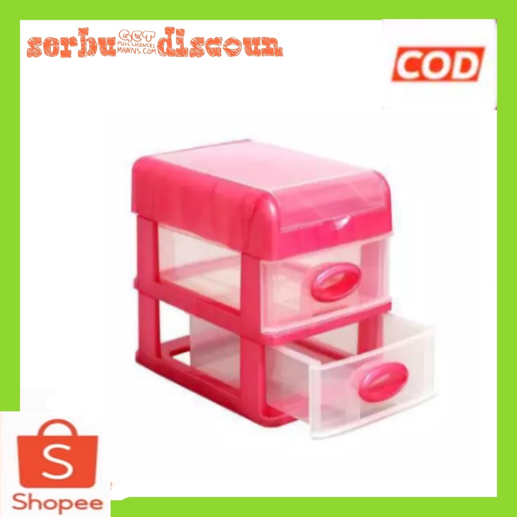 laci mini container 2 susun / box container serbaguna plastik / kotak obat