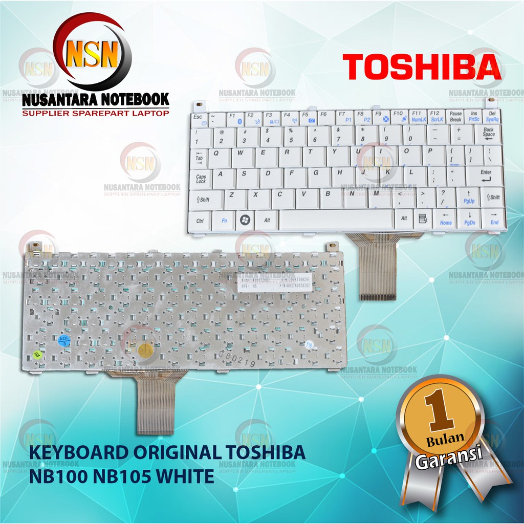 Keyboard Original Toshiba NB100 NB105 Series WHITE