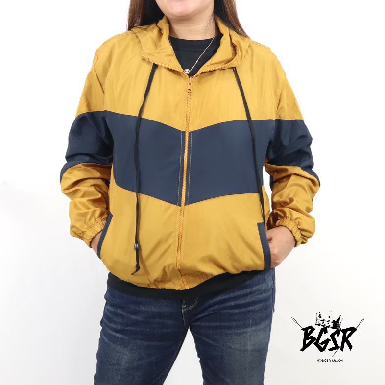 Jaket Parasut Cewe Anti Air/Jaket Outdoor Waterproof Kombinasi BGSR/Jaket Olahraga Parasit Wanita