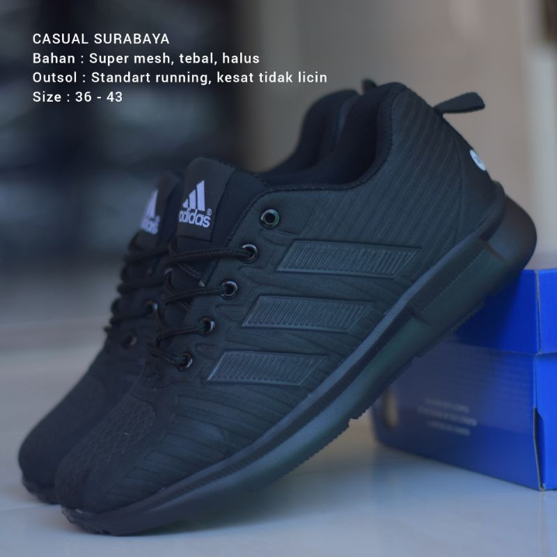 Sepatu Sekolah Hitam Full. Sepatu Adidas Hitam Polos. Sepatu Hitam Laki Perempuan