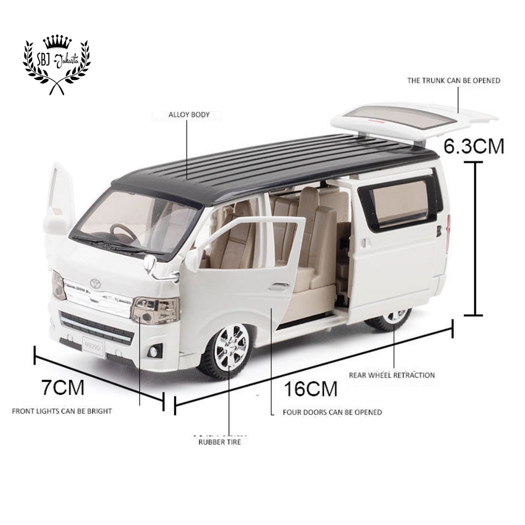 DIECAST MINIAUTO MOBIL TOYOTA HIACE CLASSIC METAL SERIES SKALA 1:32