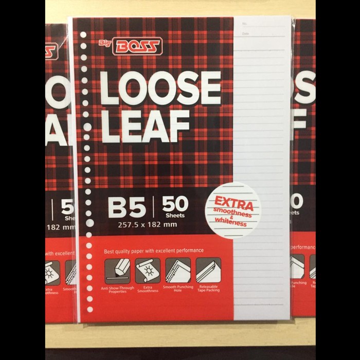 

Loose Leaf / Isi Kertas File Binder _ BIG BOSS B5 isi 50 Lembar