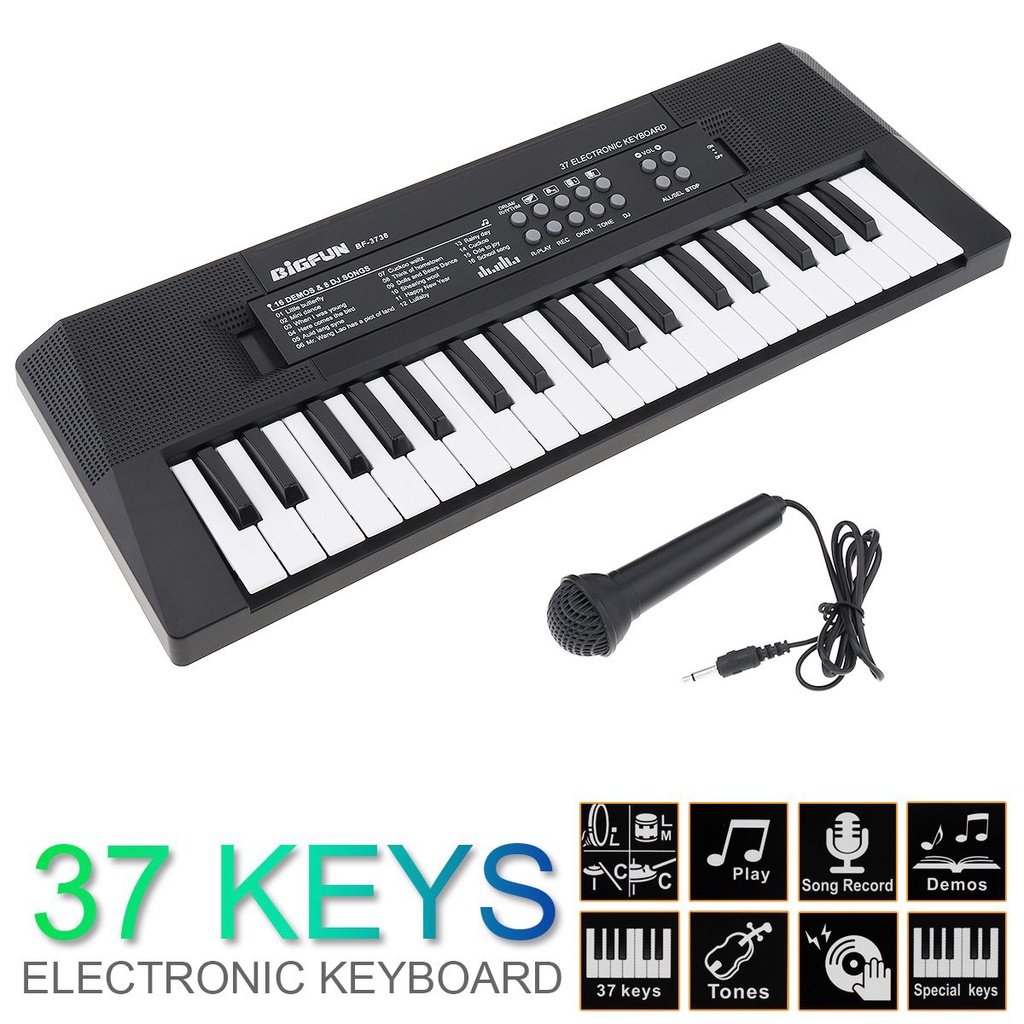 Keyboard Piano Digital Elektronik 37 Kunci Dengan Mikrofon Untuk Hadiah Ulang Tahun