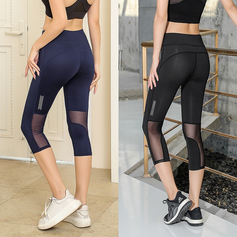 Legging Olahraga Wanita model jaring selutut
