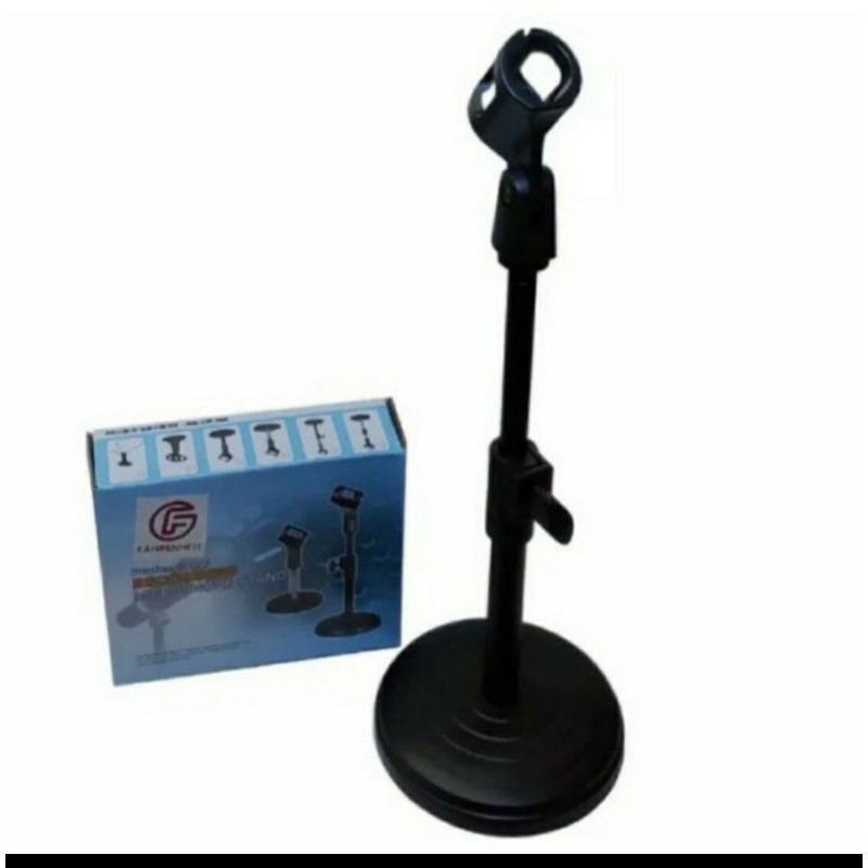 Stand Mic FAHRENHEIT A 203 Stand Microphone Meja Kaki Bulat