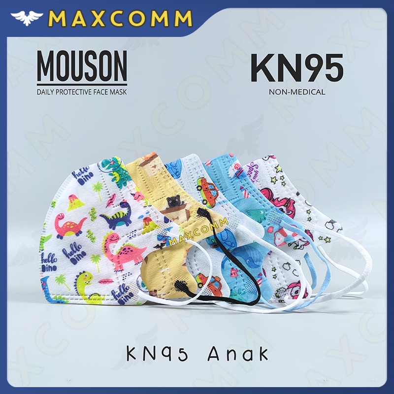 Masker Mouson KN95 Anak 5ply Masker Non Medis 5 Ply Sekali Pakai