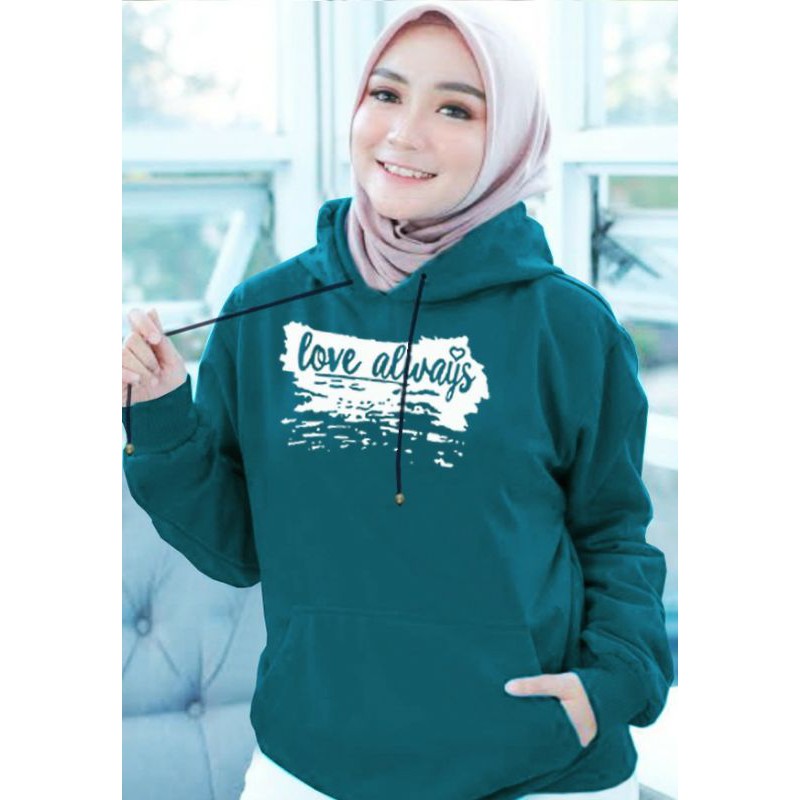 Sweater Hoodie Wanita love always / Sweater Hoodie Korean Style / Sweater Terbaru 2020 / Sweater Teb