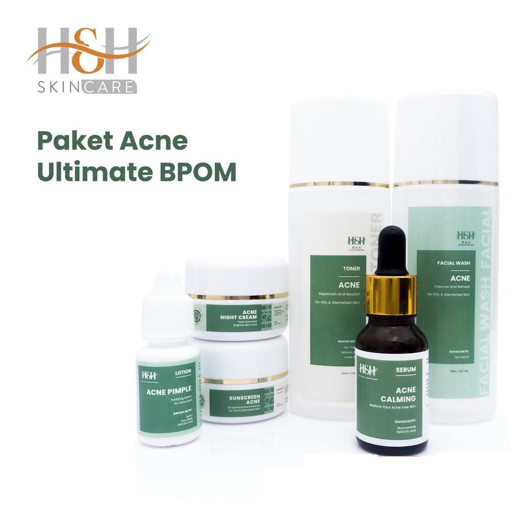 H&H Paket Acne Ultimate Bpom Perawatan Wajah Atasi Jerawat Sedang / Acne Prone Skin-5