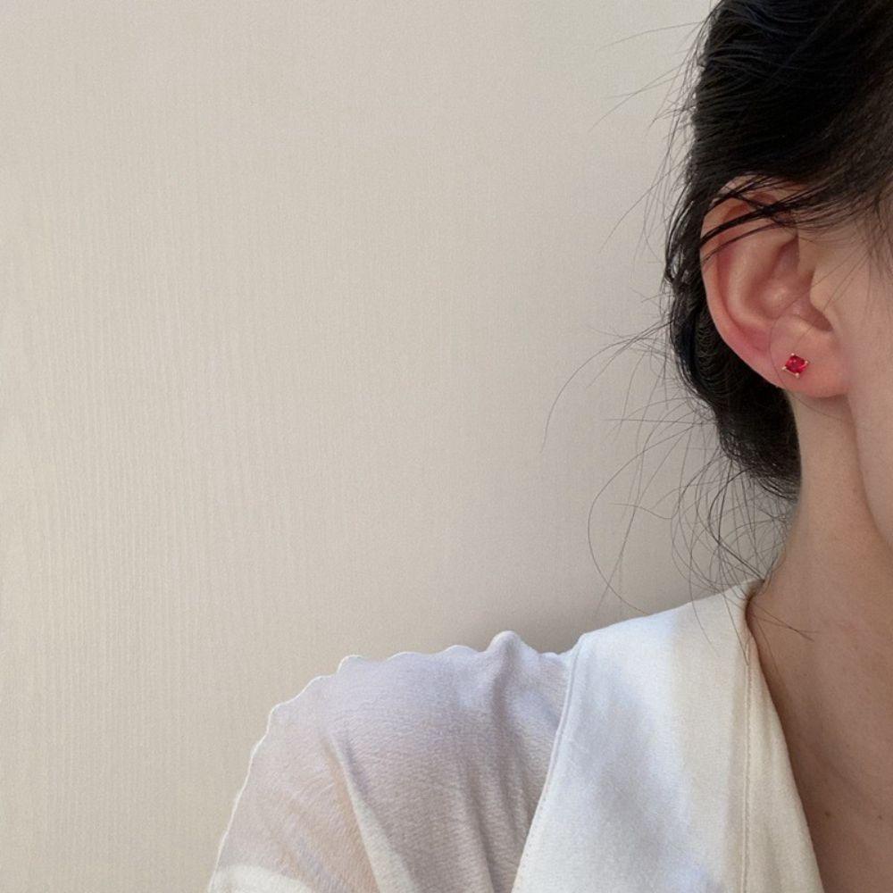 Mxbeauty Wanita Stud Anting Warna-Warni Ins Hypoallergeniic Berlian Imitasi Cantik Kristal Fashion Perhiasan