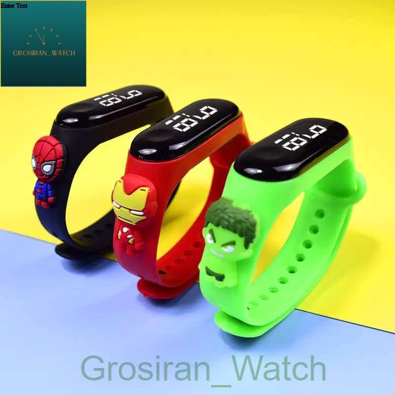 Jam Tangan Wanita/Pria/Anak-Anak Miband Led Karet Karakter Boneka [G_W]