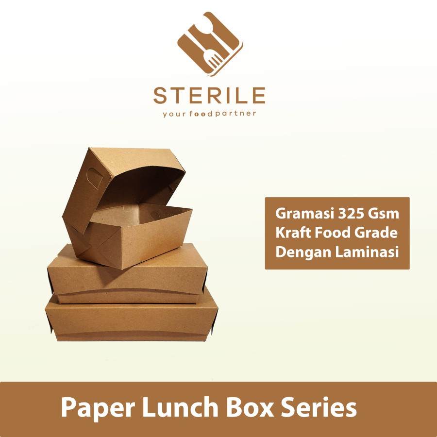 paper lunch box craft / kotak makan kertas coklat full laminasi