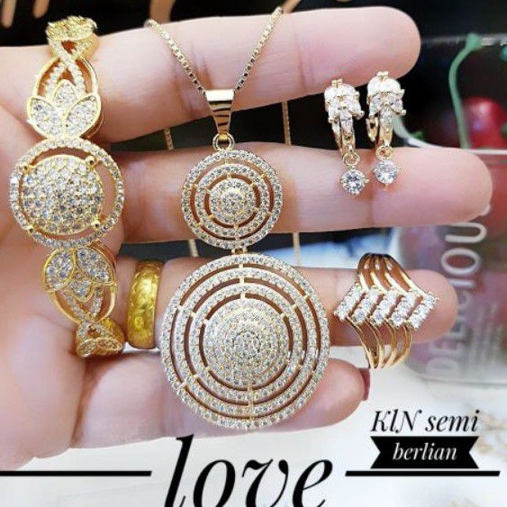 Xuping set perhiasan lapis emas 24k 1720m