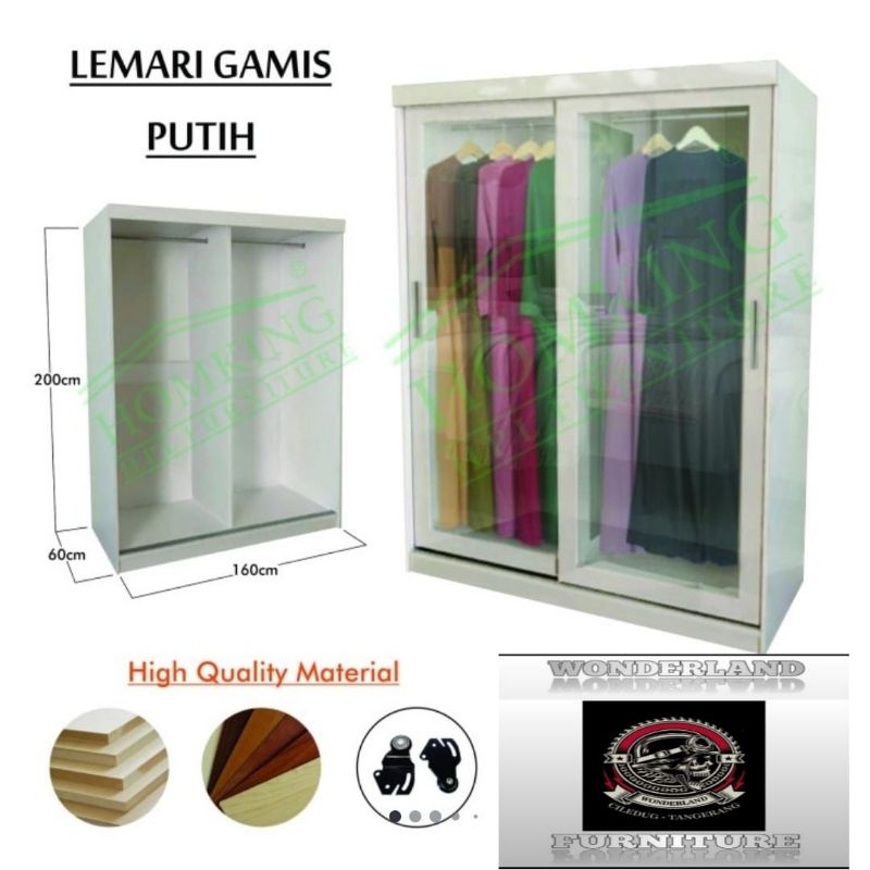 Lemari pakain HPL Sliding Transparan  gamis / longdress walk in closet
