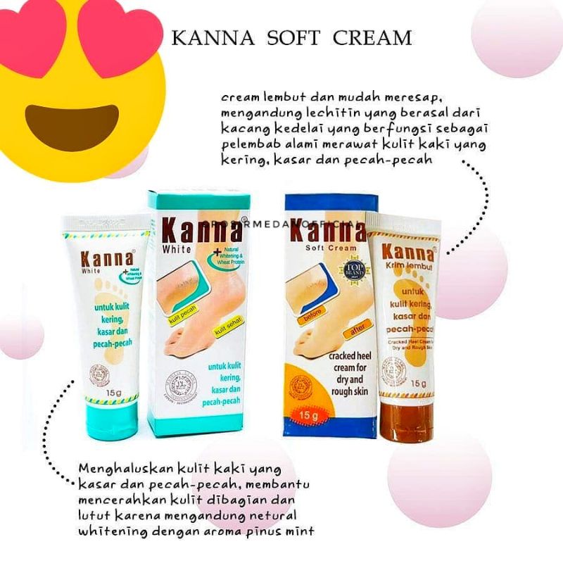 KANNA CREAM - KANNA WHITE - UNTUK KULIT KERING KASAR DAN PECAH PECAH