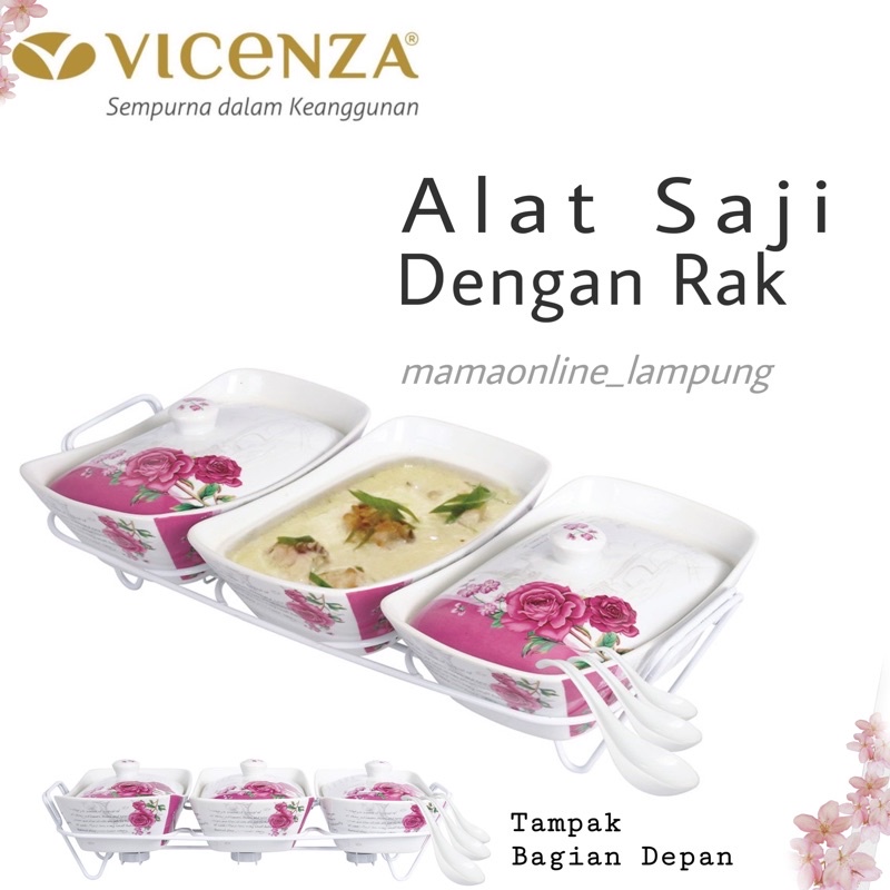 wadah Saji Dengan Rak  prasmanan set Vicenza B751 Eternity B751 Padi lilyCR 751 Gemini