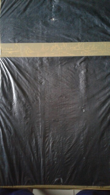 Kaligrafi Foil Pintu Kabah-bingkai Kayu Emas -ukuran 43cmx63cm-kaligrafi Alumunium Foil-lk1227a