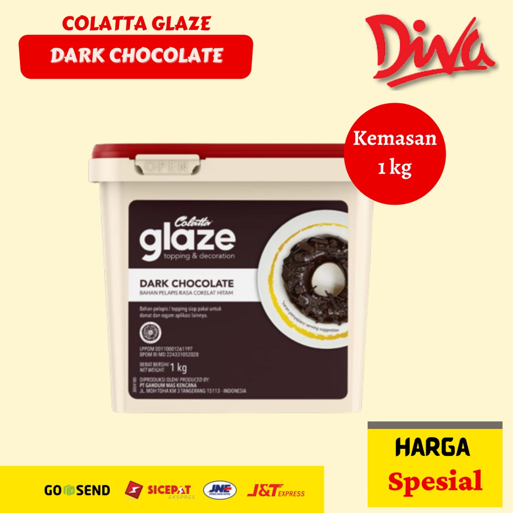 

Colatta Glaze Dark 1 kg - Pail / Topping Donat Rasa Coklat