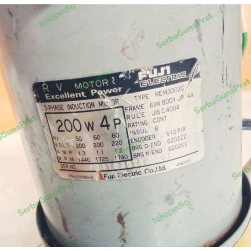 motor excellent power 3phase 220vac - 200wat -set encorder