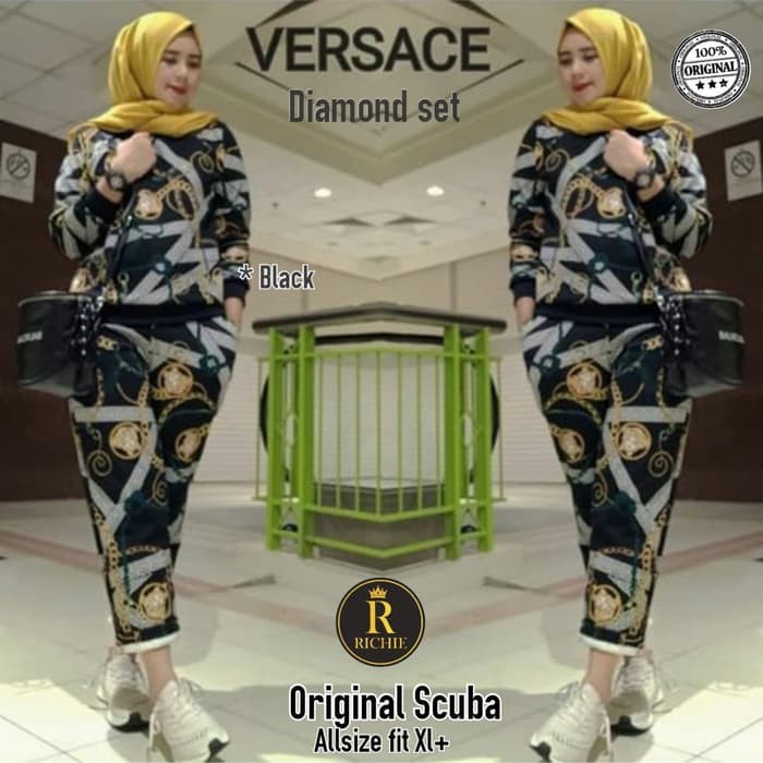 Baju Jumbo Wanita Versace Diamond Set OK18