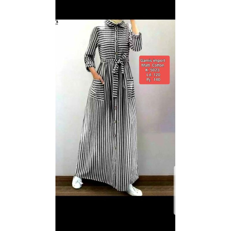 Gamis Salur Hitam Putih