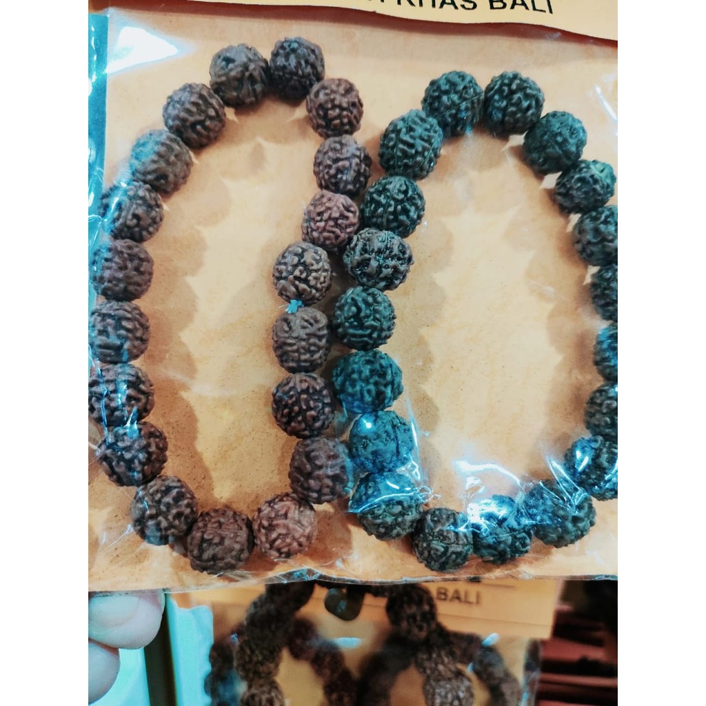 GELANG RUDRAKSHA GENITRI COUPLE OLEH OLEH ASLI KHAS BALI ISI 2PCS