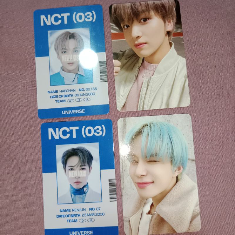 HAECHAN JUNGWOO SELCA, ID CARD RENJUN HAECHAN, MD ID CARD PHOTOSET UNIVERSE