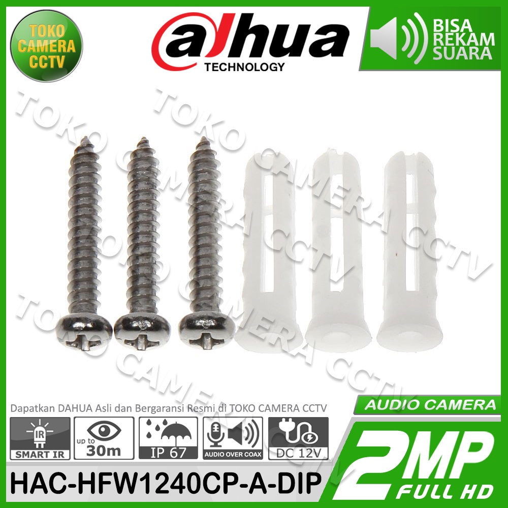 KAMERA OUTDOOR 2MP AUDIO DAHUA HAC-HFW1240CP-A-DIP BUILD IN MIC