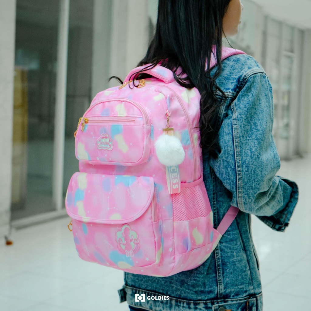 Tas Ransel Sekolah Anak Cewek Tas Laptop 14 inch Original Import - Goldiesbags