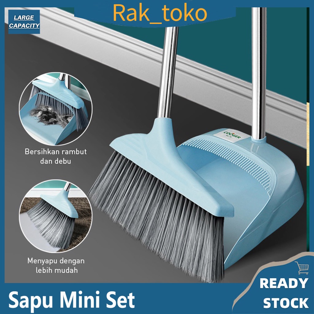 Sapu Mini Set Pengki Sisir Kotoran 2in1 3in1 Mop Microfiber Lipat Kombinasi