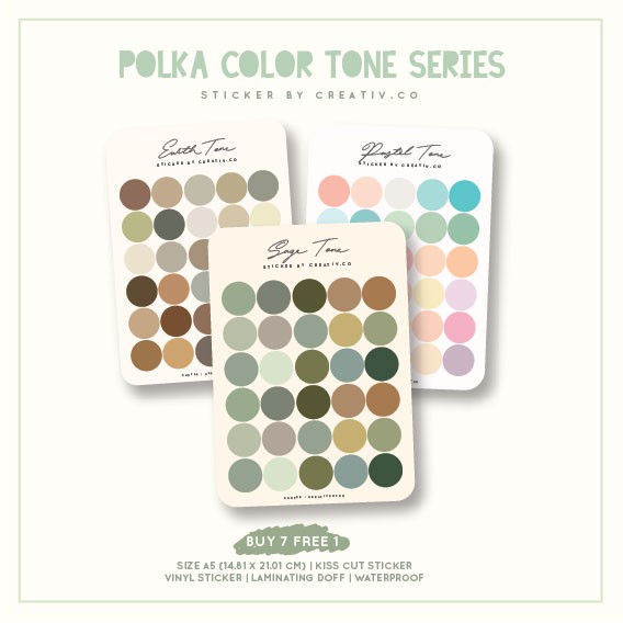 

STICKER POLKA COLOR TONE SERIES [KISS CUT] [STICKER MURAH] [ANTI AIR]