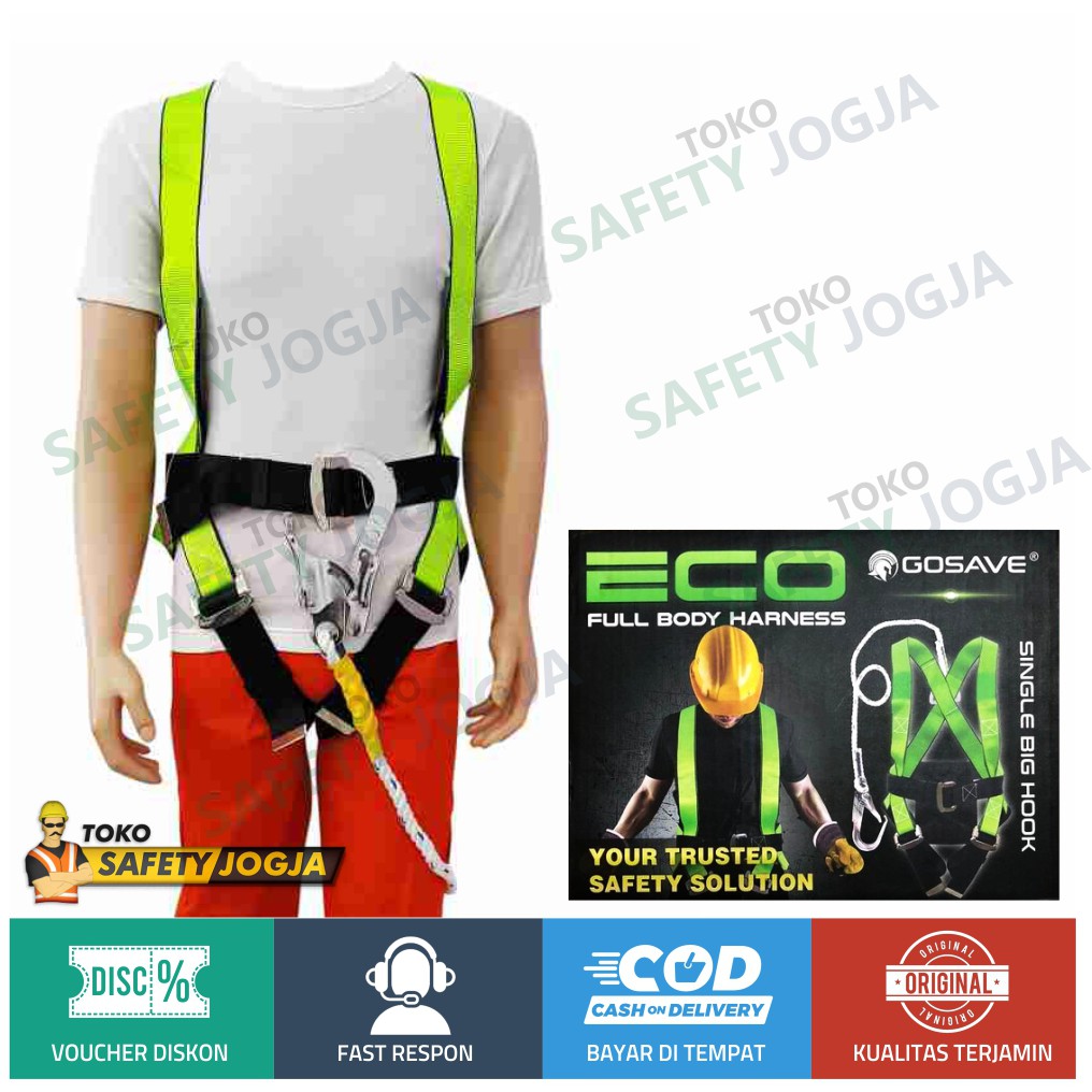 SAFETY BELT FULL BODY HARNESS SINGLE BIG HOOK ECO GOSAVE