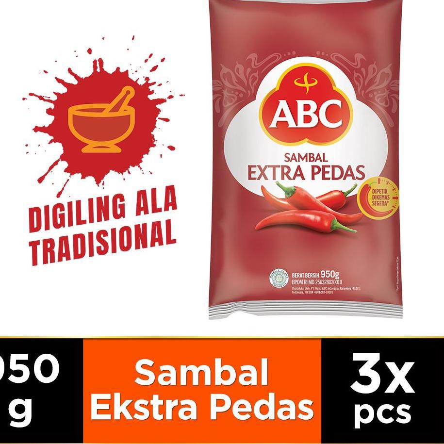 

Import Terlaris ABC Sambal Extra Pedas 950 gr - Multi Pack 3 pcs