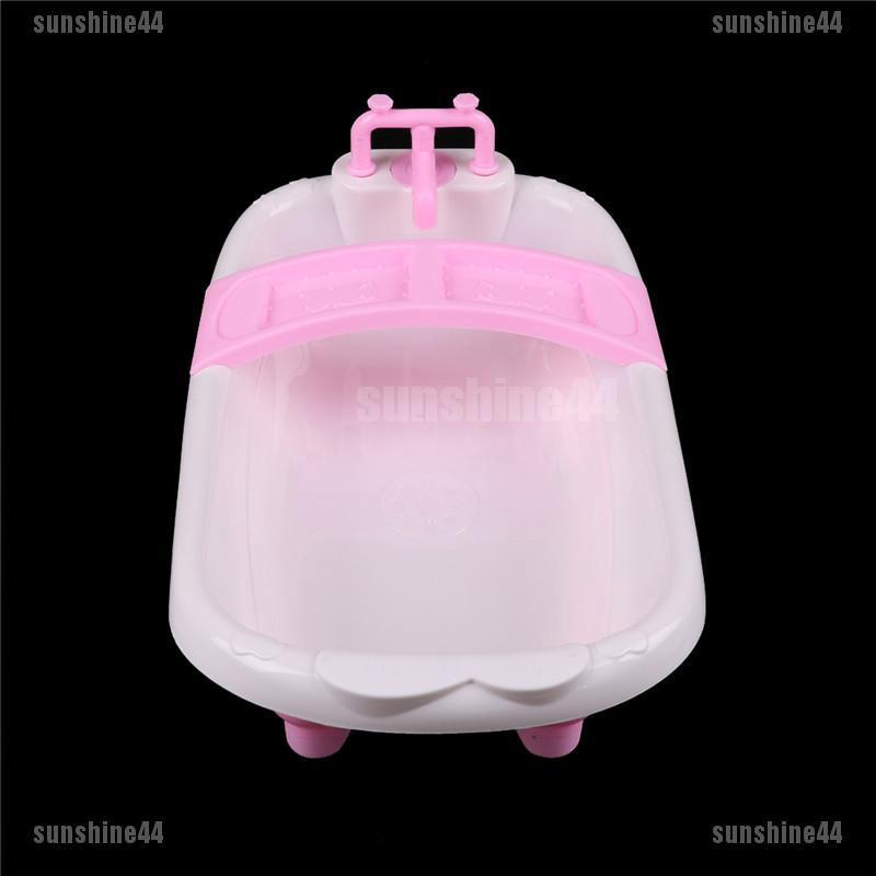 Bathtub / Bak Mandi Bahan Plastik Untuk Furnitur Kamar Mandi Boneka Barbie Ukuran 1 / 6