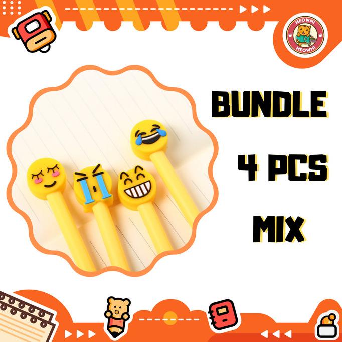 

] Pulpen Unik Emoji Bundle 4 Pcs Mix Warna PN0005