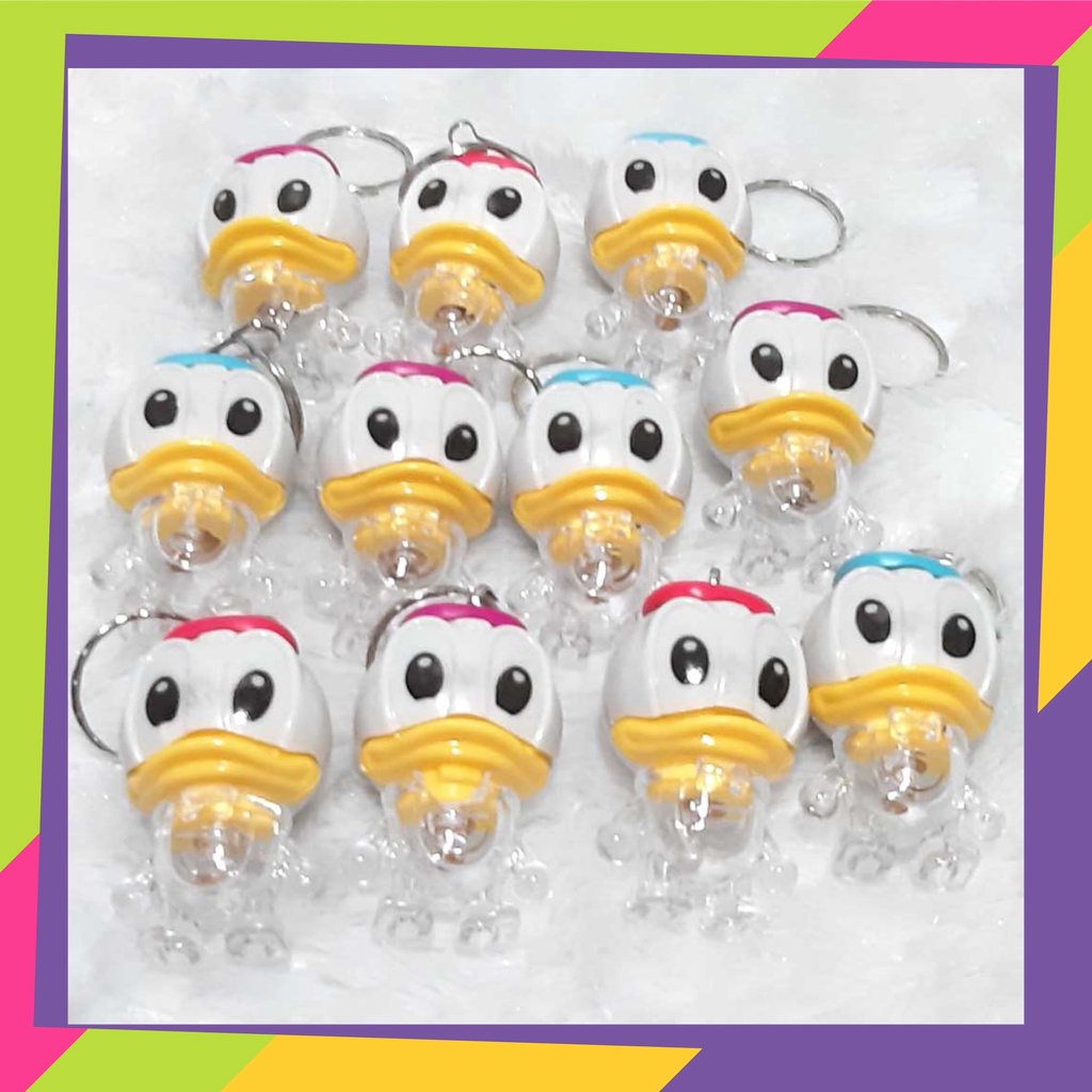 1137 [Grosir] @12pcs gantungan kunci lampu LED karakter bebek