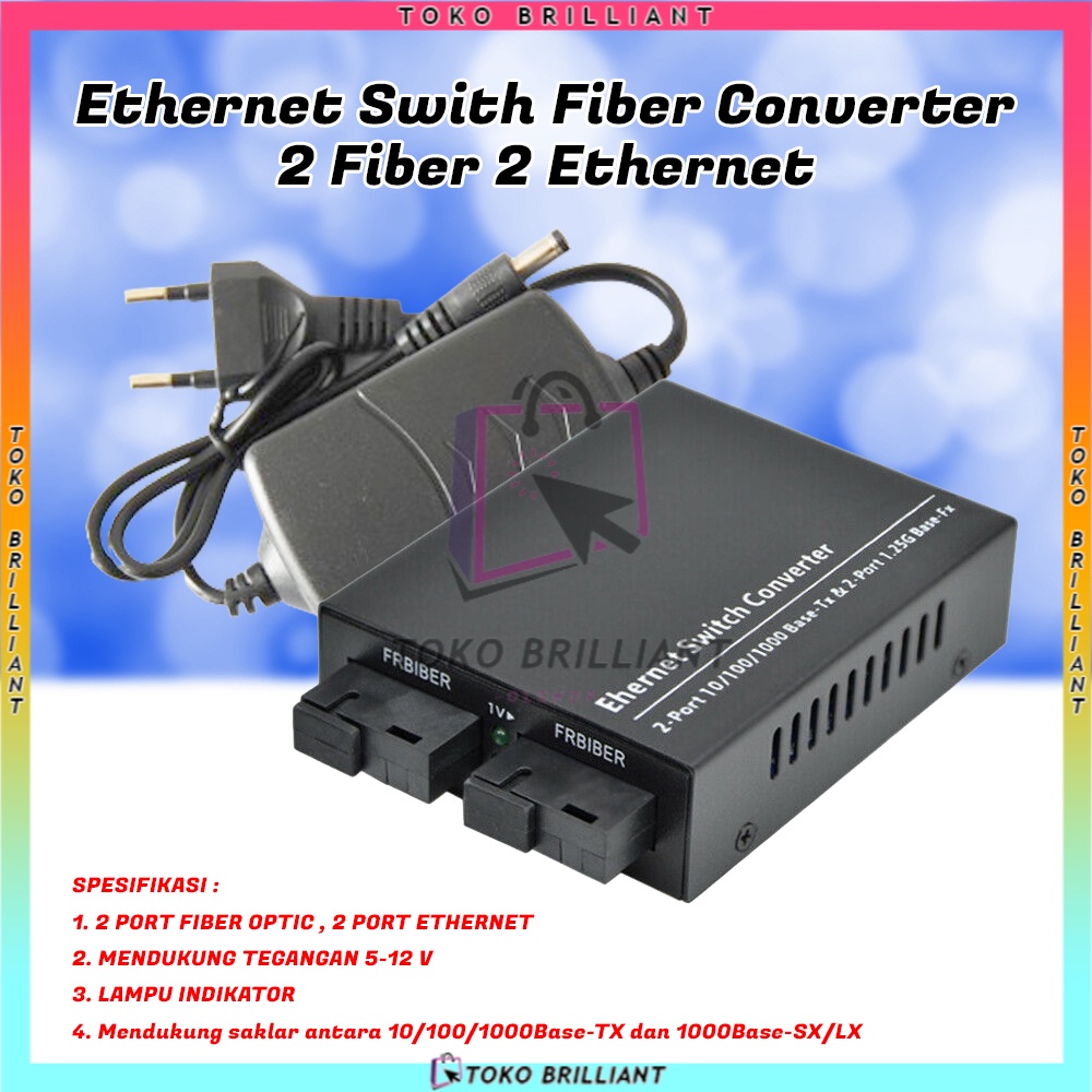 TERBARU BISA COD - MEDIA CONVERTER 2 FIBER 2 ETHERNET CM2F2E 2F2E-ConverterSaja / FULLSET