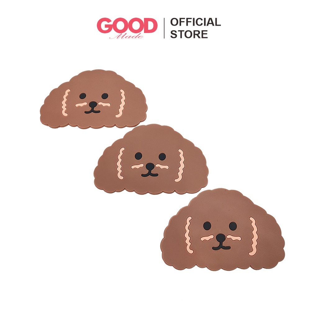 GOOD MADE - Tatakan Gelas karakter Kartun Silikon Lucu Poodle Rabbit Bear COD