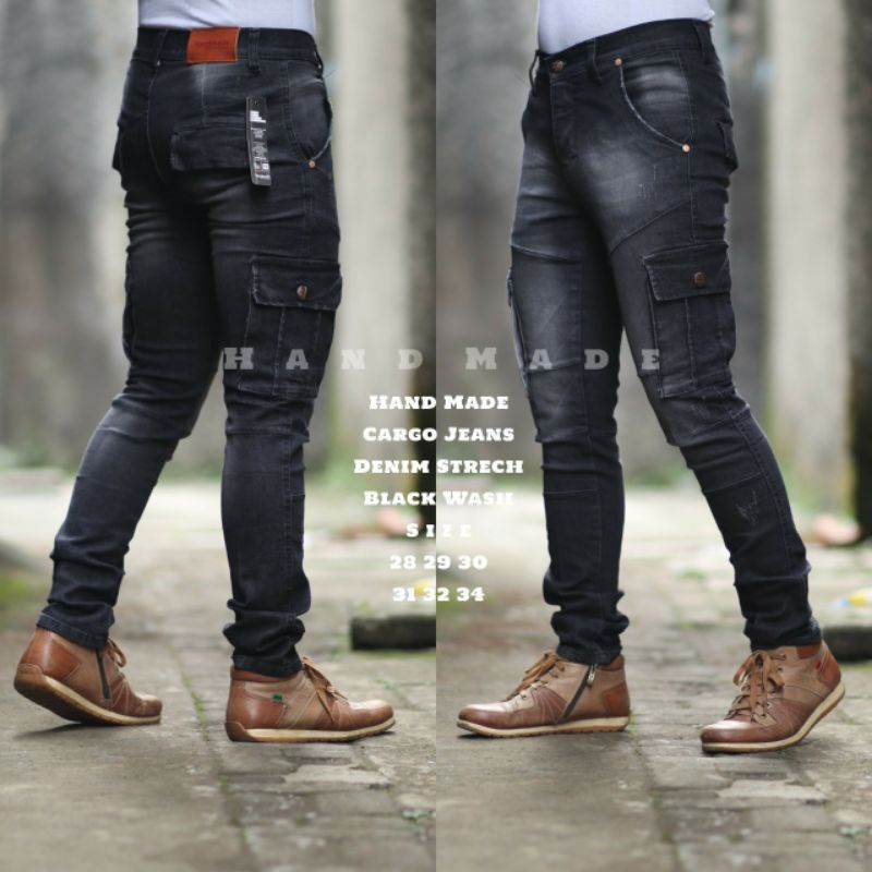 celana kargo jeans jeans pria