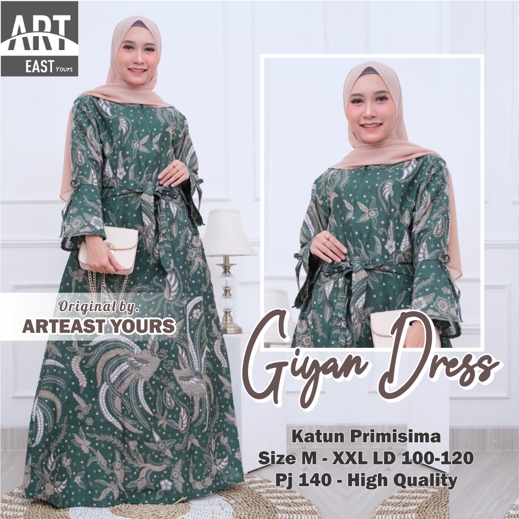 GIYAN Model Gamis Dress Batik Premium Pesta Kondangan Mewah Elegant Terbaru 2022 Terlaris Bisa COD