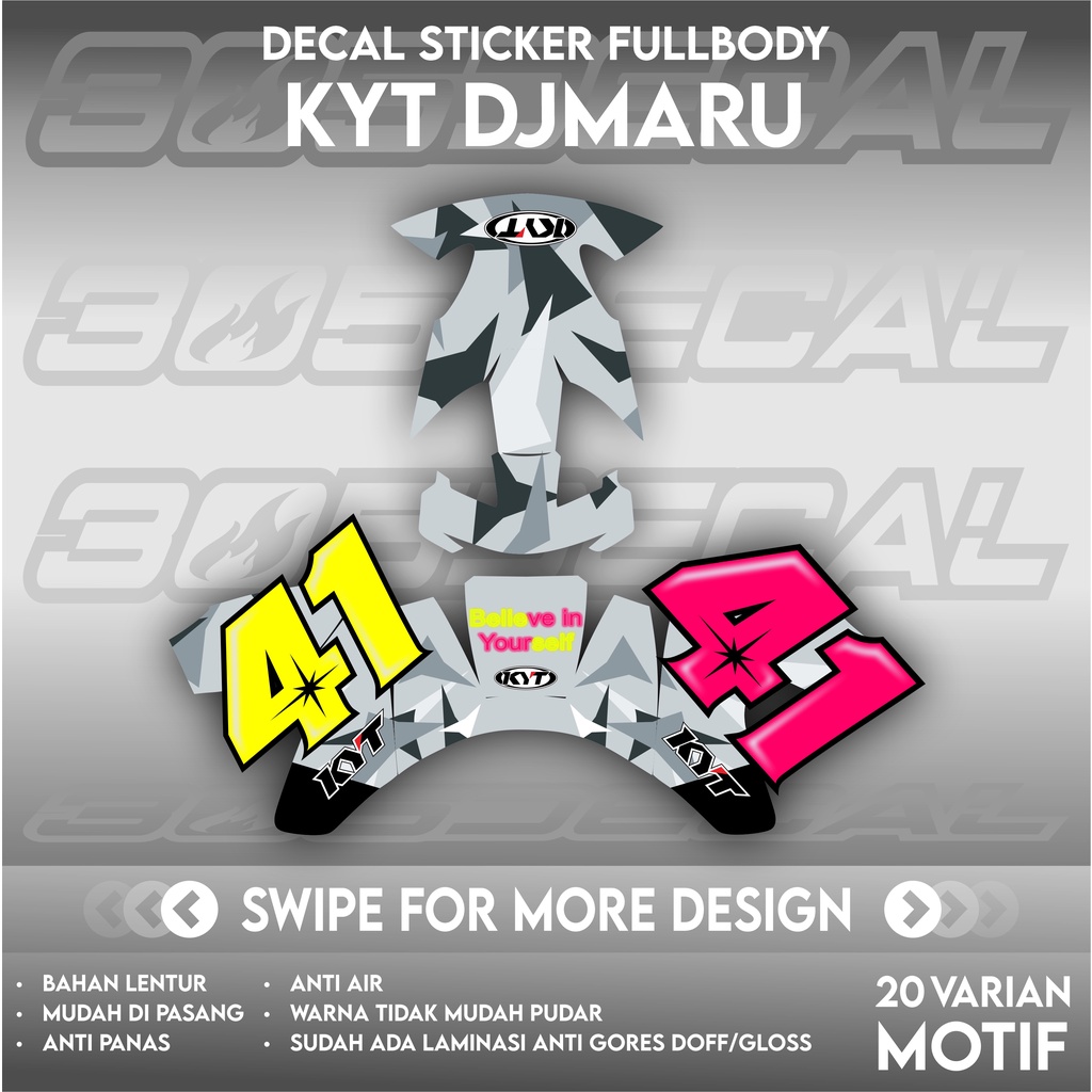 Sticker Decal Helm KYT DJMARU part 1 Decal helm Decal sticker