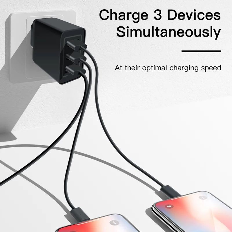 Adaptor charger Fast charging 3 Port qc 3.0 // Adapter charger fast charging 30W