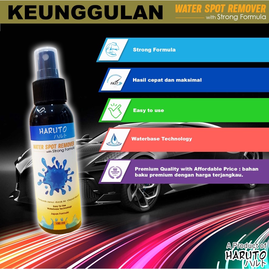 Water spot remover by Haruto pembersih jamur dan kerak air pada body mobil dan motor 100ml