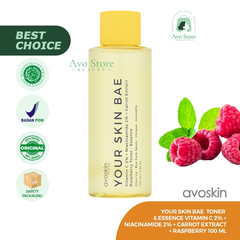 Avoskin YSB toner Vitamin C 2% + Niacinamide 2% + Carrot Extract + Raspberry Toner 100ML [ Brightening / Mencerahkan ]