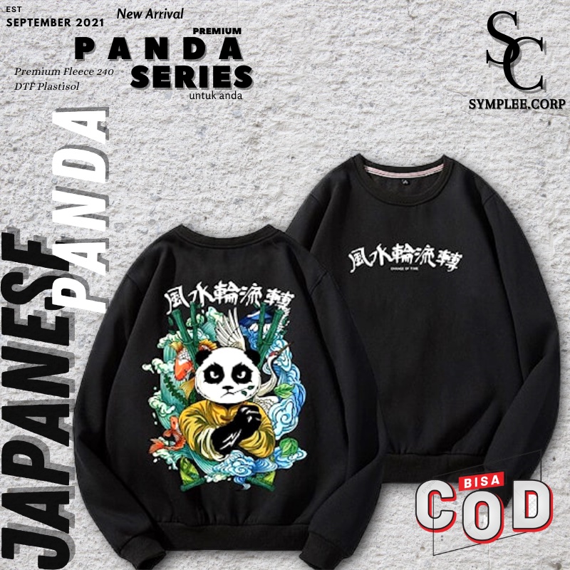 COD JAKET SWEATER CREWNECK PANDA JAPAN PRIA JAKET SUKAJAN HITAM SUNMORI SWITER PRIA COWO
