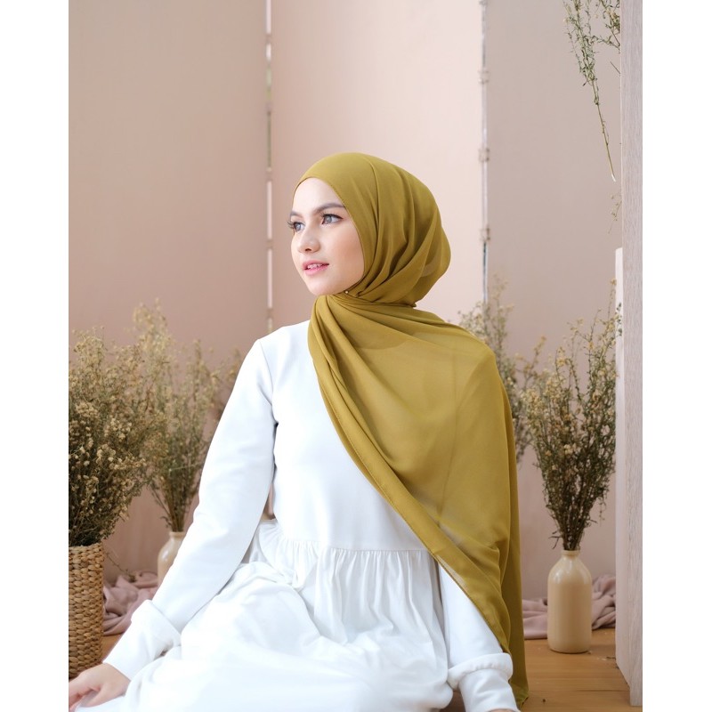 HIJAB PASHMINA CERUTY BABYDOLL-Olive