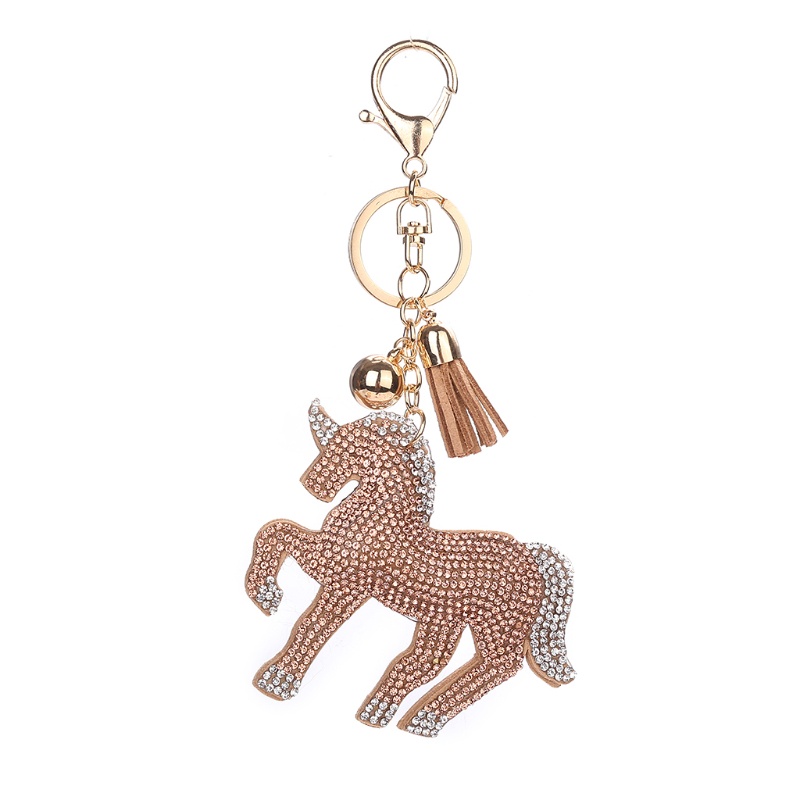 SIY  Fashion Cute Key Ring Unicorn Chain Gift Bag Pendant Decoration Alloy Rhinestone