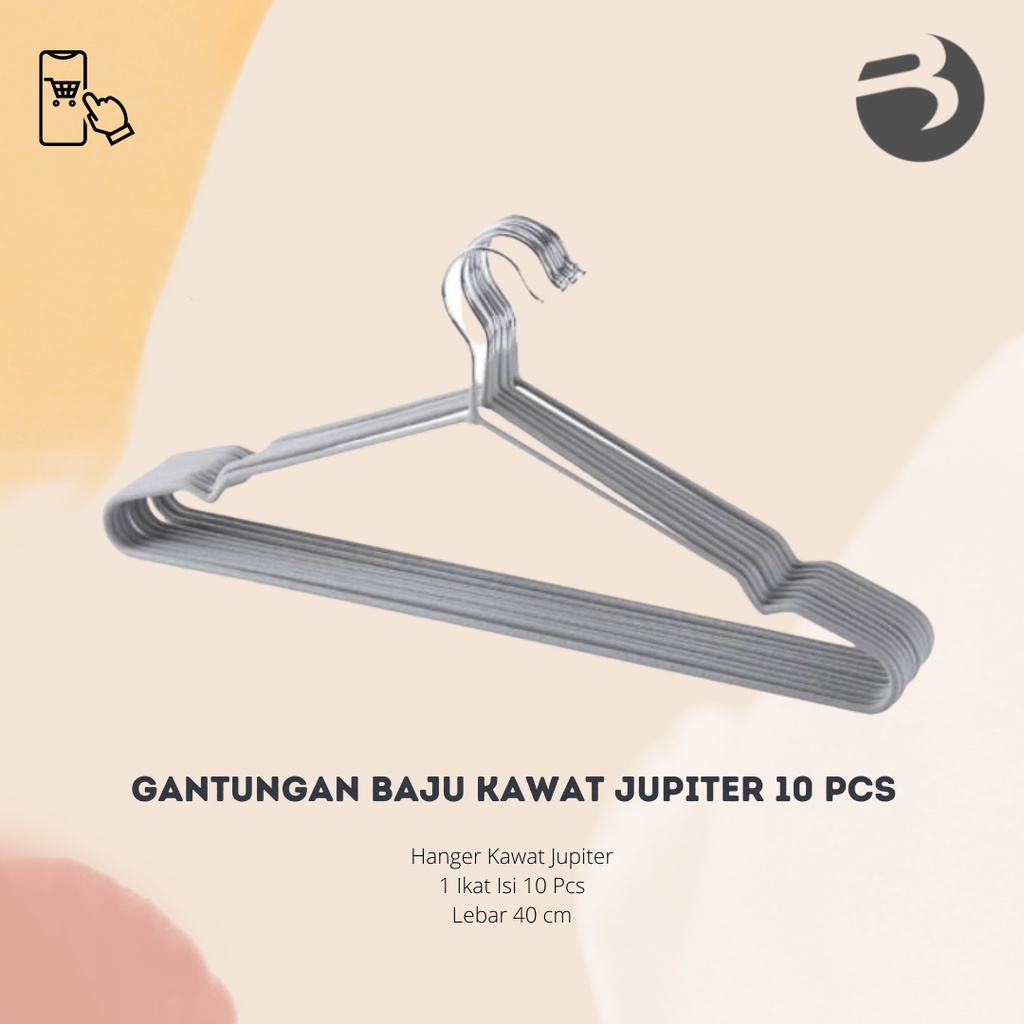 Gantungan Baju Kawat Jupiter 10 Pcs