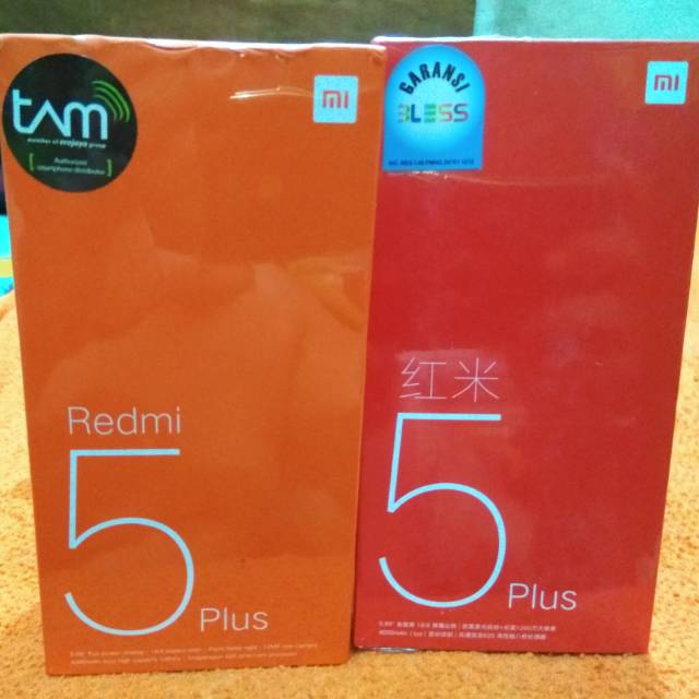 Xiaomi Redmi 5 Plus  (Ram 3 Rom 32) dan (Ram 4 Rom 64) Free TG & CHASE - Baru Segel Garansi 1 Tahun