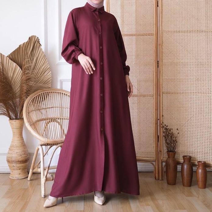 ➳ gamis nidia muslimah full kancing ✶